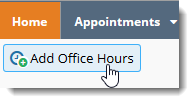 Screenshot of Add Office Hours link on instructor home view