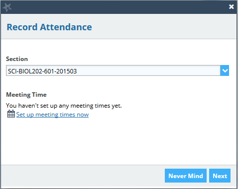 Record Attendance screen